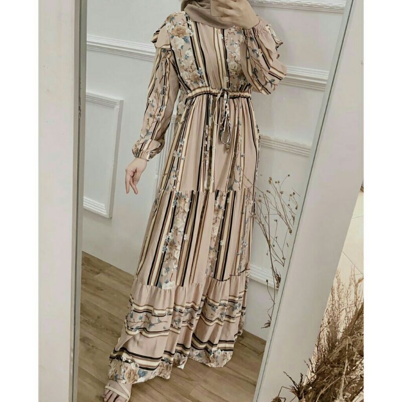 Ervita Dress / bisa COD / Dress Muslim / Dress Wanita / Dress Motif