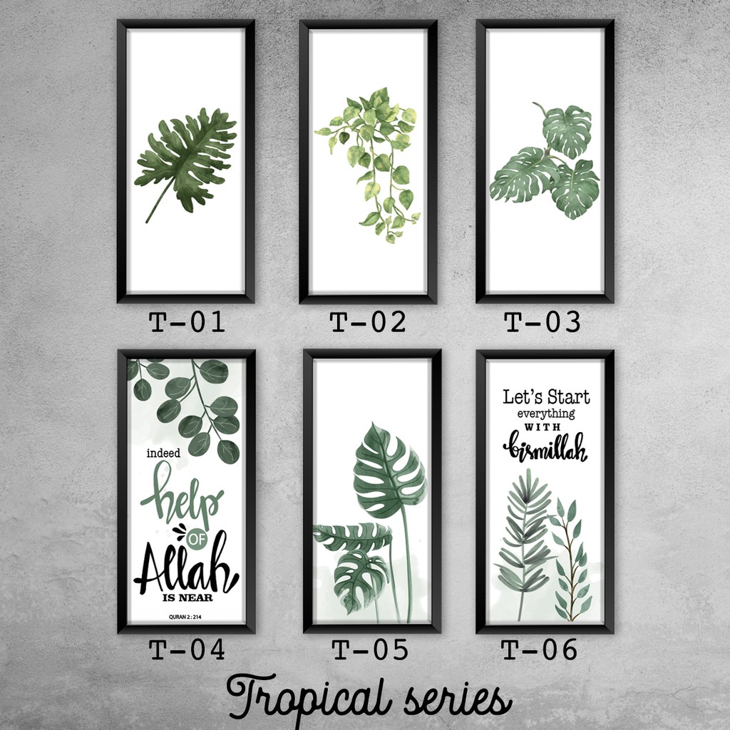 TROP05- Hiasan Dekorasi dinding Kamar Wall decor Tropical Monstera hiasan dinding poster aesthetic