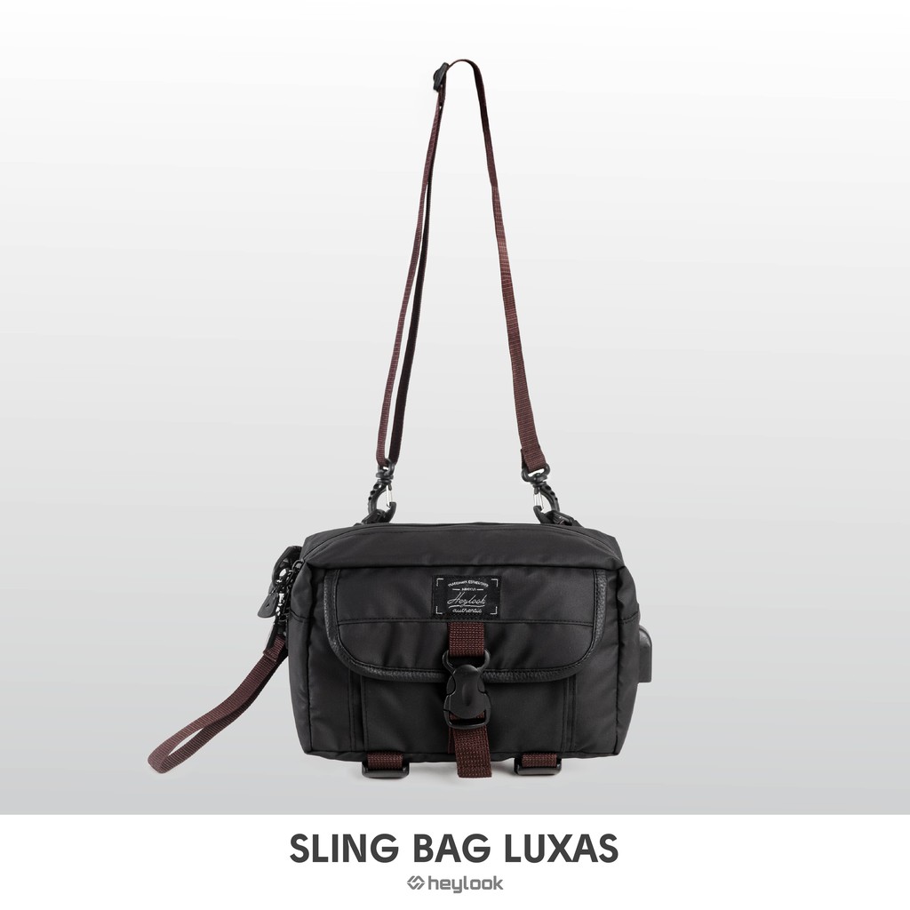 Sling Bag LUXAS Black. Tas Selempang Pria High Quality. Sling Bag Pria Wanita Waterproof