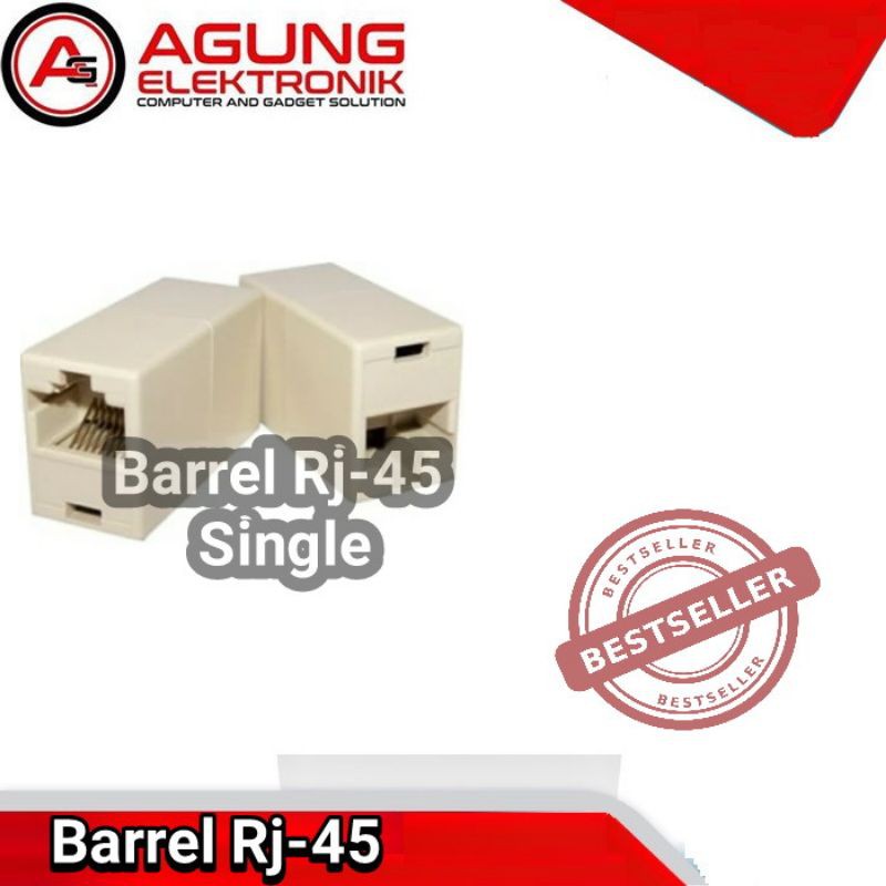 BAREL RJ45 COUPLER FEMALE TO FEMALE (BAREL RJ45) MURAH