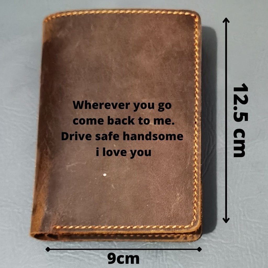 Dompet Kulit asli Berdiri crazy horse free custom nama type axie