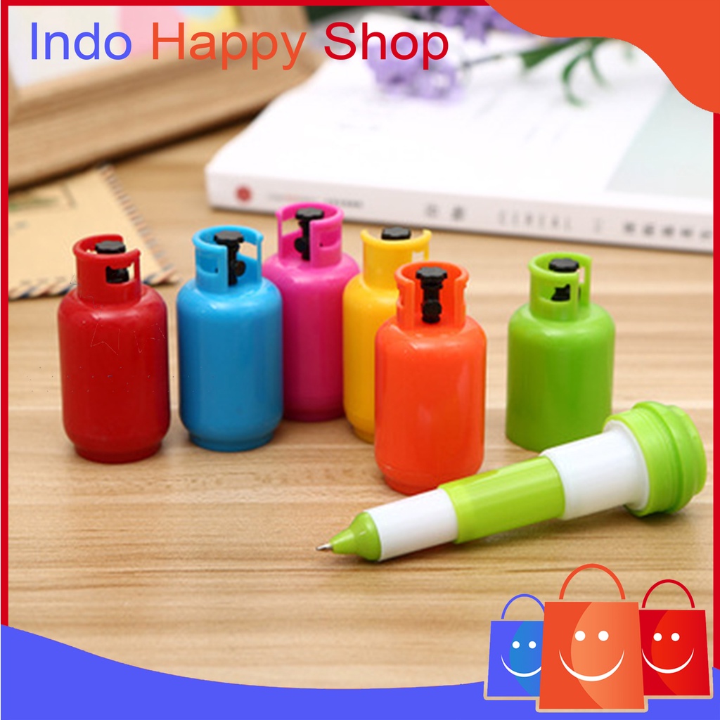 

Pulpen Tabung Gas Lucu Souvenir Gas Cylinder Telescopic Ballpoint Pen ℍ 657