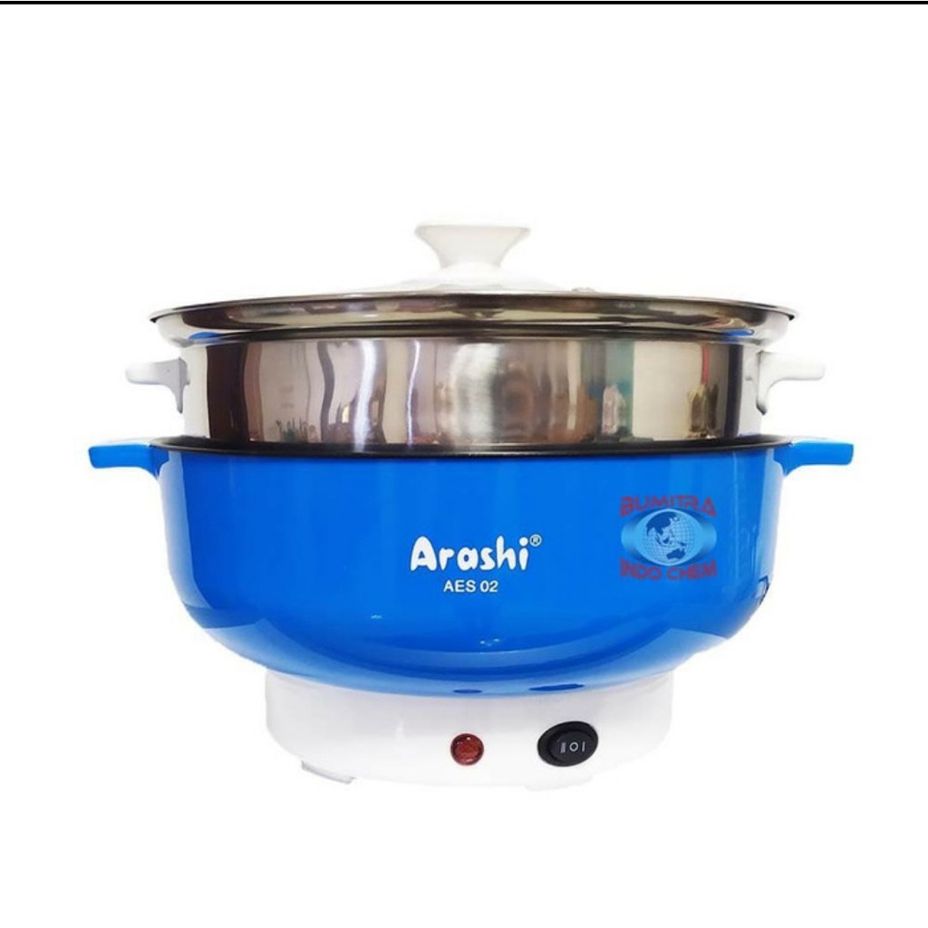 ARASHI Panci Listrik Besar 26 cm - 3,5 Liter (Warna Random) Original _Garansi 1 Tahun