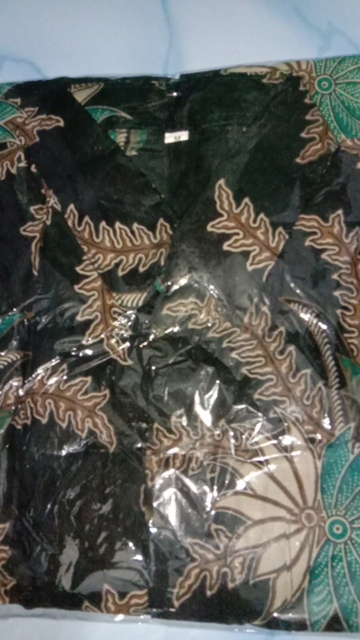 Kemeja Batik Pria Lengan Panjang Size M L Xl Xxl  Bswart Batik Hrb026 Kenongo Hem Panjang Padi
