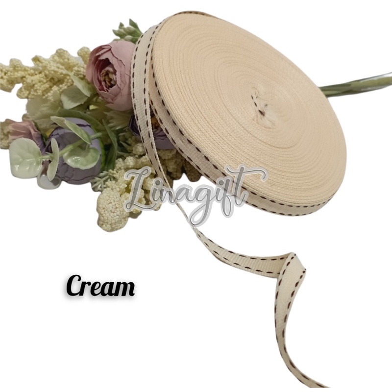 ( Rol 25 Yard ) PITA POLYESTER WEBBING RIBBON - GROSSGRAIN 1 CM PITA GROS GRAIN HIASAN LEBARAN KADO IDUL FITRI SELAMAT IDUL ADHA SNACK BINGKISAN EID MUBARAK SOUVENIR