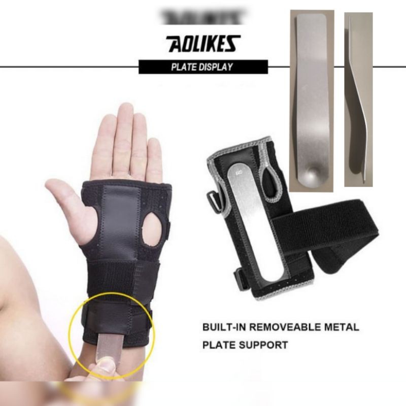 1Pcs AOLIKES 1680 Pelindung Cedera Penyangga Lengan Tangan Hand Wrap Wrist Bracer Splint Support