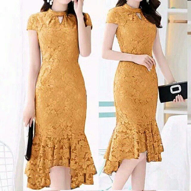 Dress PPohiee - Dress Pesta Brukat - Dress Wanita Terbaru