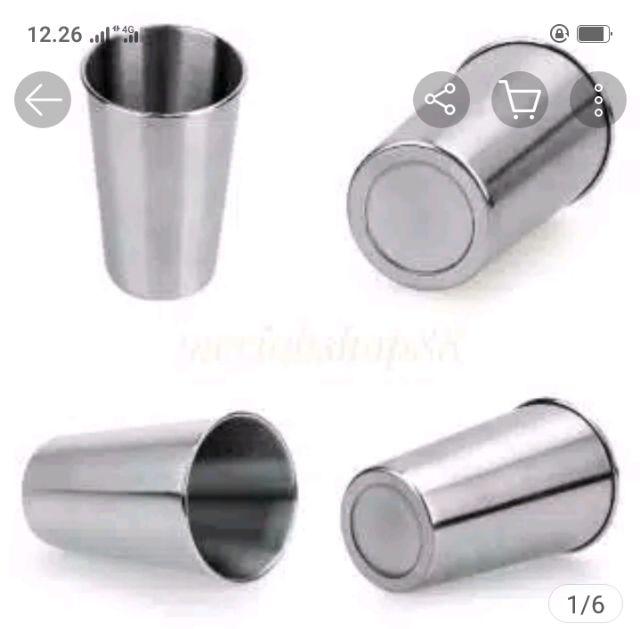 Cangkir Gelas Mug Dia. 8,2cm Air/bir/kopi/teh Stainless Premium Foodgrade Tebal