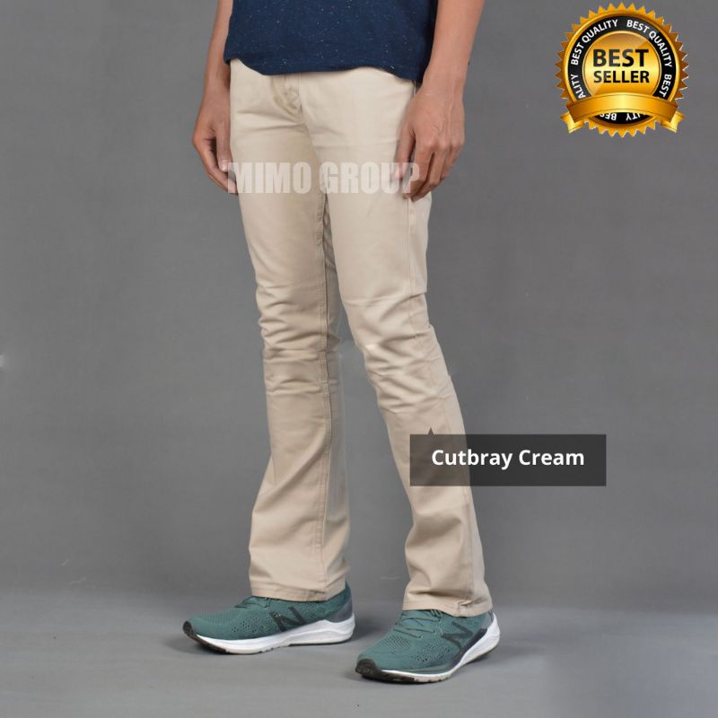 Celana Chino Cutbray Pria / Flare Chinos Komprang Th 90,an Paling Trend