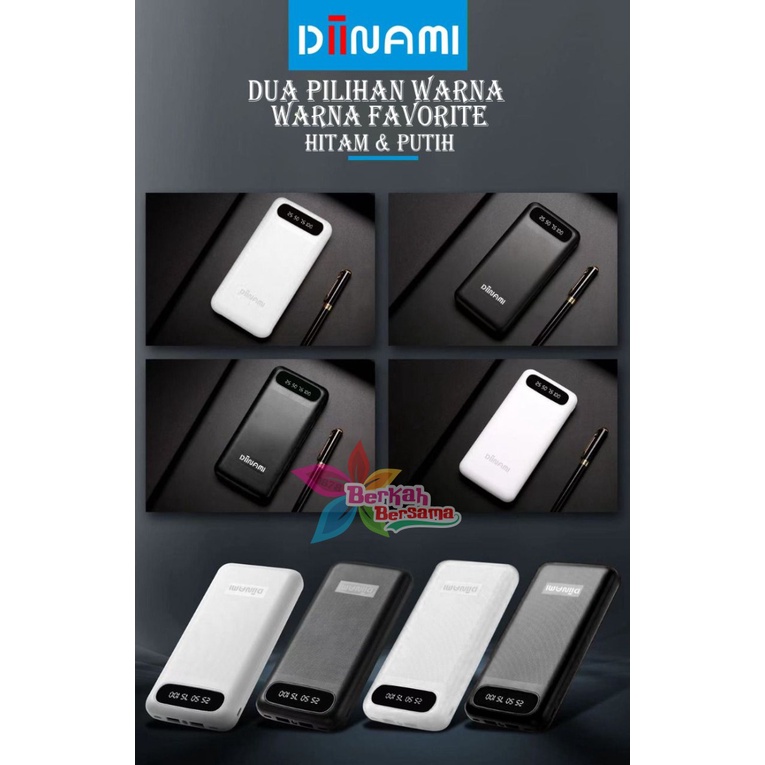 PowerBank DIINAMI  10000mah A89 2.1A Dual Input Port Type C &amp; Micro USB Original Fast Charging Real Capacity GARANSI 1 TAHUN BB7188