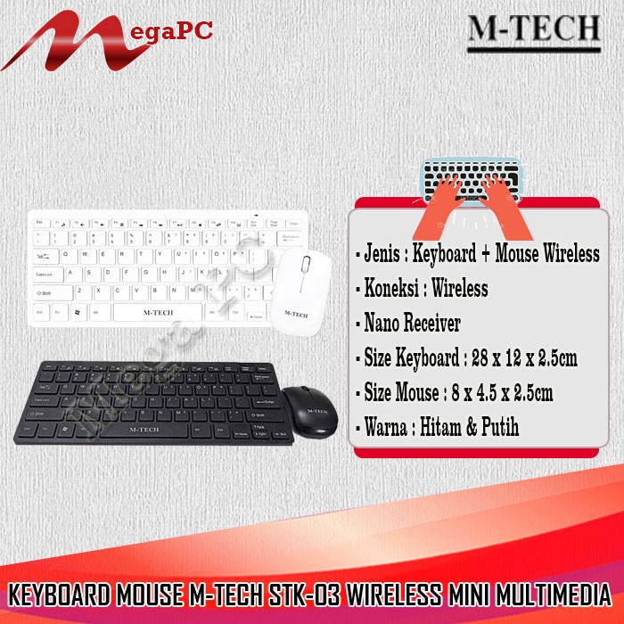 Keyboard Mouse M-Tech STK-03 Wireless Mini