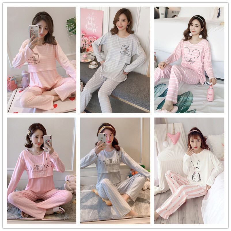 SETELAN BAJU TIDUR MENYUSUI PIYAMA NURSING PIYAMA HAMIL BUSUI