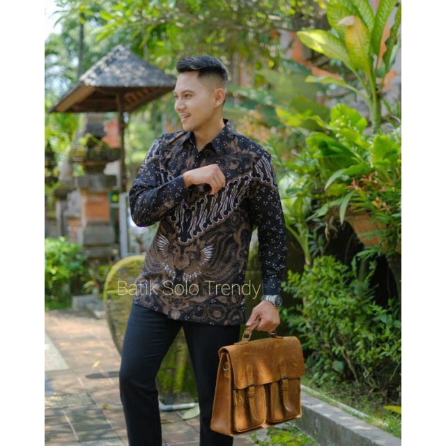 MOTIF V KEMEJA BATIK / BAJU BATIK LENGAN PANJANG KAIN HALUS MURAH LAPIS FURING