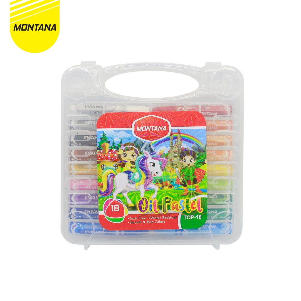 

Crayon Montana 18 Warna Kemasan Box Oil Pastel Warna Cerah