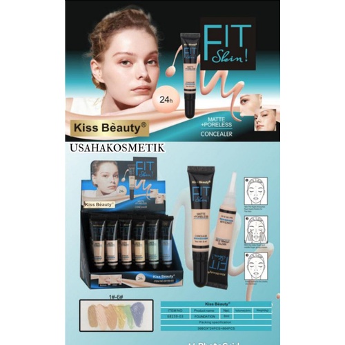 TERMURAH CONCEALER FIT SKIN MATTE PORELES KISS BEAUTY ISI 8ML H|ECER  NO.68159-03