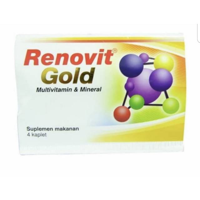 Renovit Gold multivitamin dan mineral (kemasan strip isi 4 tablet)