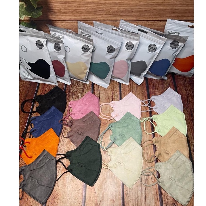 MASKER KN95 MOUSON 5D & MOUSON PRO EMBOS WARNA / isi 10pcs / KN95 PREMIUM / KN95 MURAH