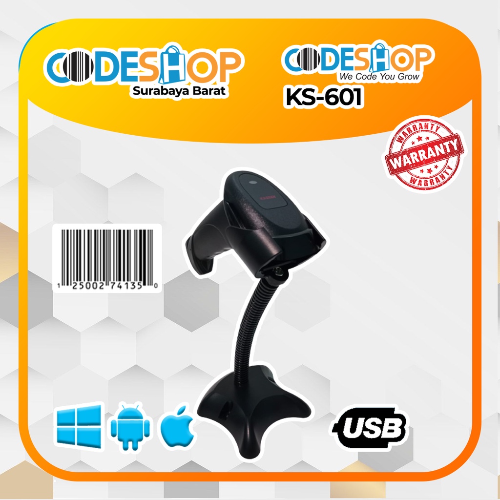 Scanner Barcode Kassen KS 601 Usb Stand