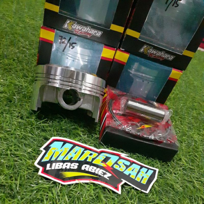 Piston kawahara 66 67 68 69 70 71 72 pin 15 set ring piston  marqsah racing shop-2