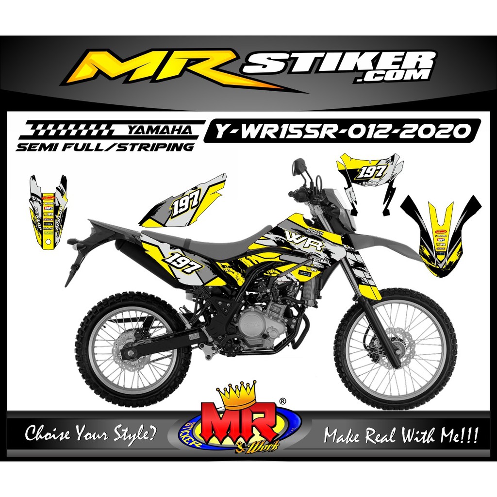 Jual Decal Stiker Striping Variasi Motor Yamaha WR 155 R Warna