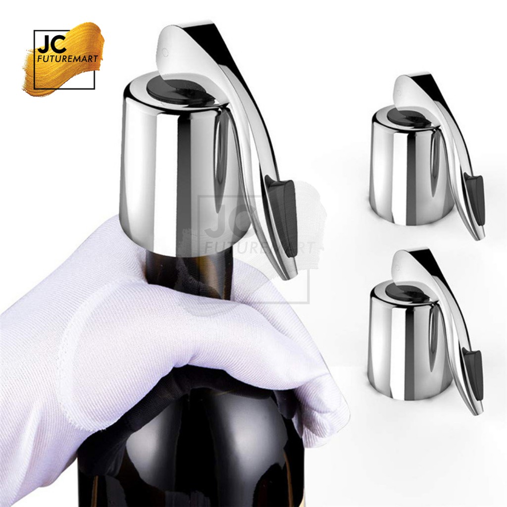 TUTUP BOTOL WINE | VACUUM WINE BOTTLE STOPPER STAINLESS STEEL