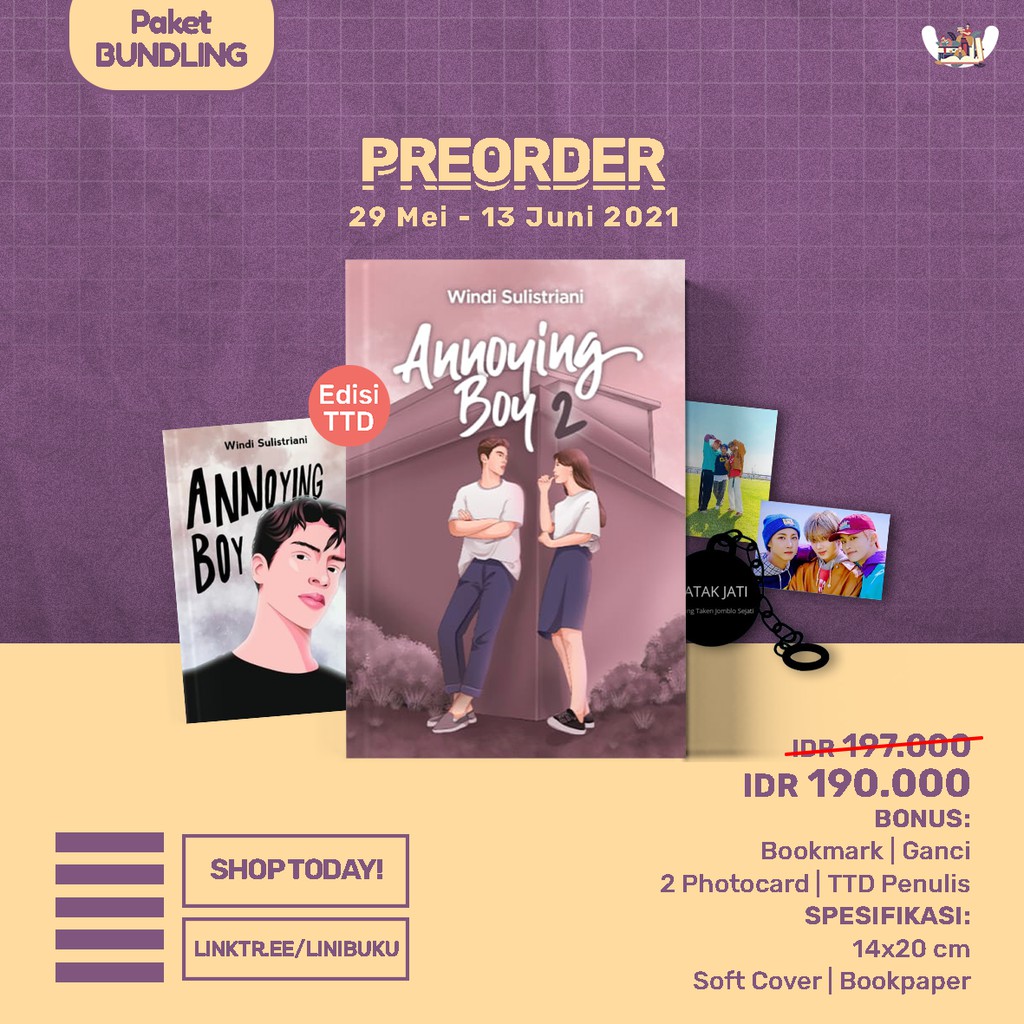 Novel Annoying Boy 2 Penulis : Windi Sulistriani-PAKET BUNDLE 1 & 2