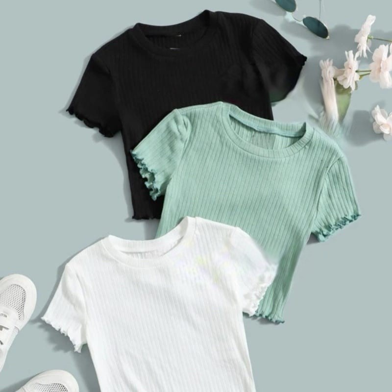 [✅COD]  Crop Rajut Kriwil Pendek Wanita