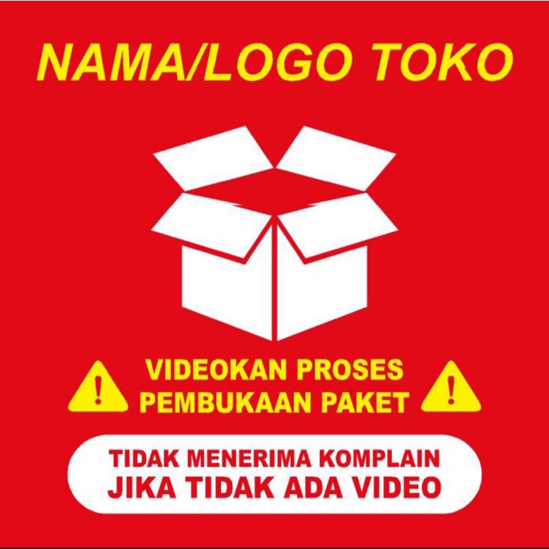 

STIKER UNBOXING 7X7 cm custom nama toko