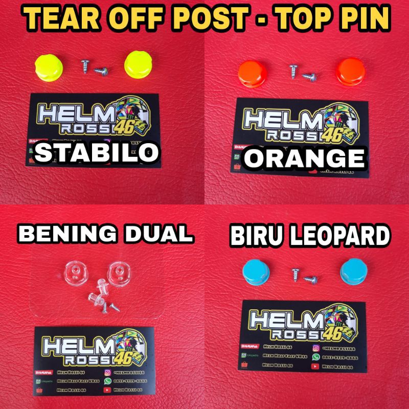 TOP Tear Off Post universal Push Pin - KYT NHK INK AGV ARAI SHOEI NOLAN KBC RSV Single R10 K2R RC7 Tt Course Zeus Njs