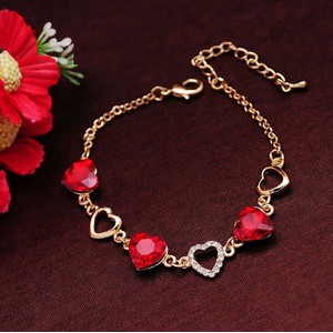 gelang hati stone gold plated