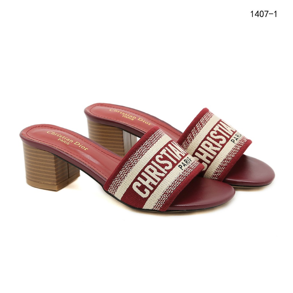 New Arrivall ! New Item !  Dway Slide Embroidered Cotton Sandals #1407-1