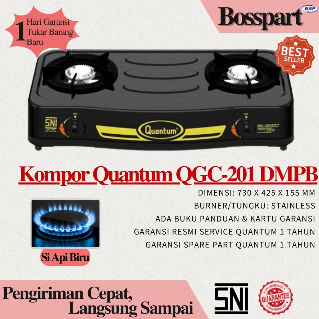 Quantum Kompor Gas 2 Tungku QGC-201 DMPB