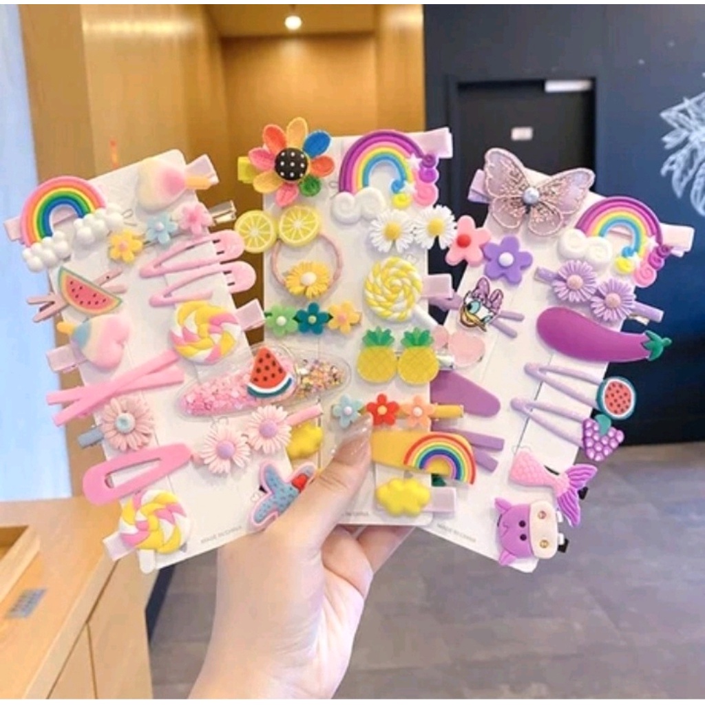 Nakamikids - Jepit Rambut anak set 14pcs/Jepit rambut anak korea/Jepit rambut anak lucu
