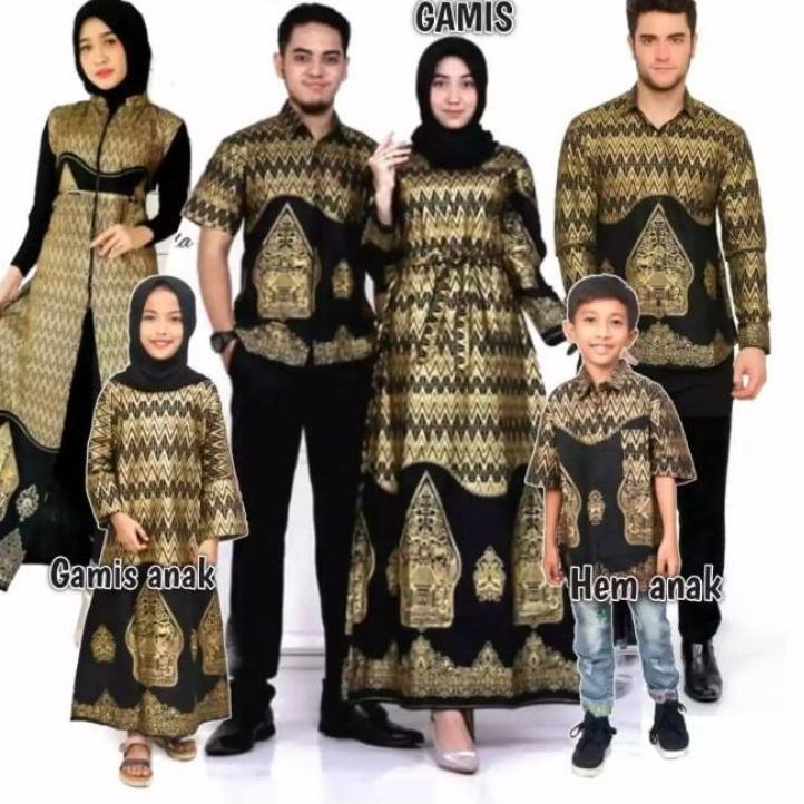 [CODECU22] Batik couple keluarga modern batik keluarga gamis jumbo  di  Baju batik keluarga wayang p