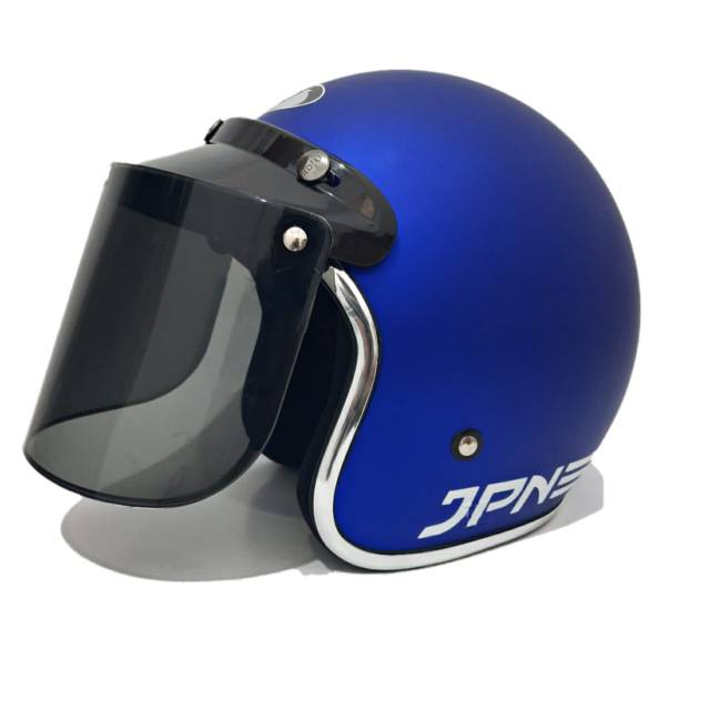 Helm Bogo JPN Retro arc Dark Blue Dof List Chrom