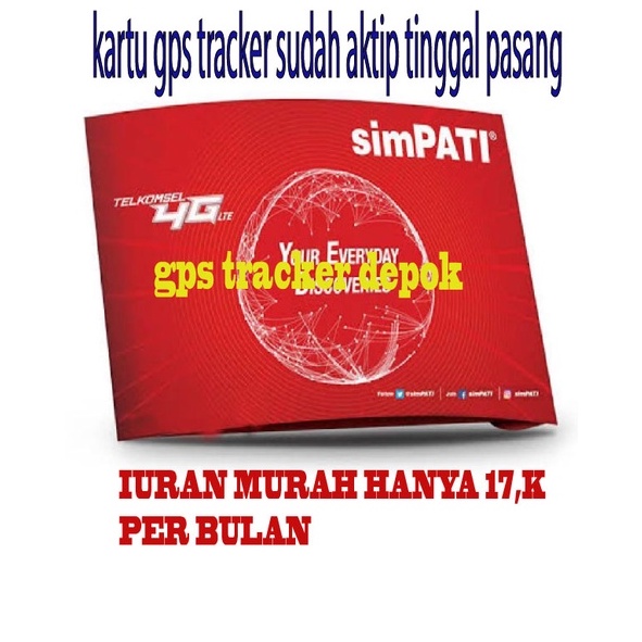 Kartu GPS Tracker Dari Telkomsel Aktip Tinggal Pasang