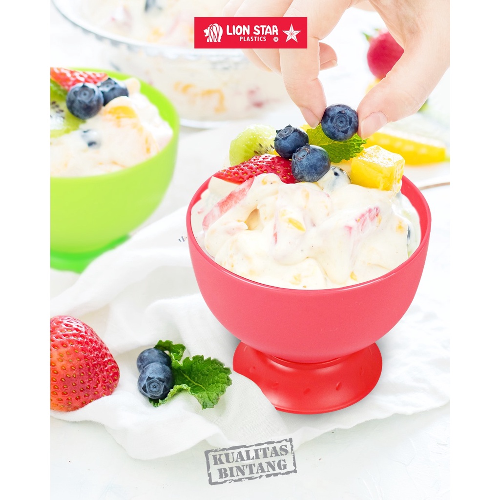 Lion Star GC-14 Ruby Bowl 400 ml Mangkok Makanan Bayi Es Cream Krim Makan Plastik Serbaguna