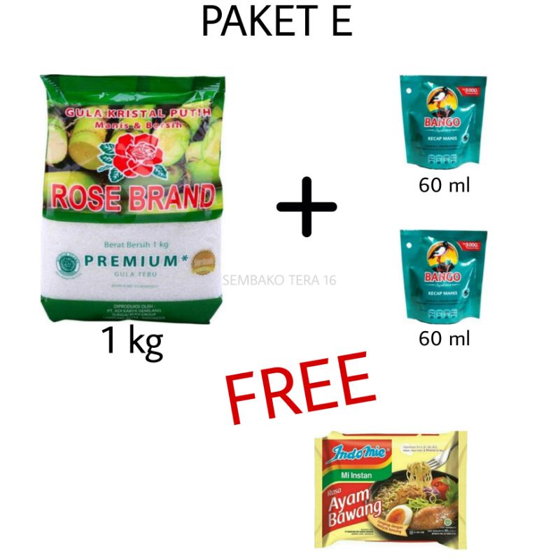 

paket E gula kecap gratis indomie paket sembako murah