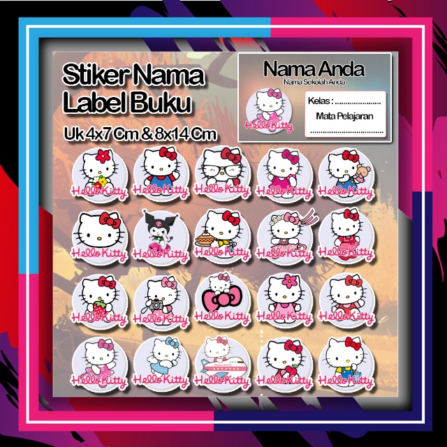 

Stiker hello kitty helo kity kiti animasi kucing lucu cute Karakter Lucu Custom Lebel Nama cromo murah 20 Varian berbeda Octane Pelajaran sekolah No 4