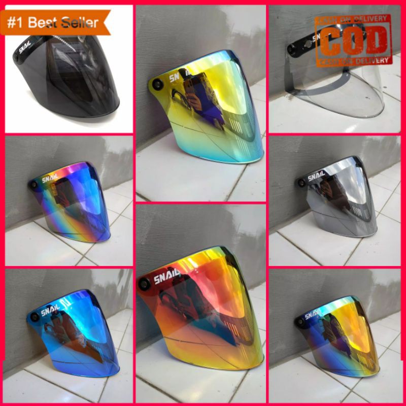 Kaca Helm Bogo Snail F19A (Kaca Bogo | Kaca Snail Flat | Visor Bogo | Visor Helm)
