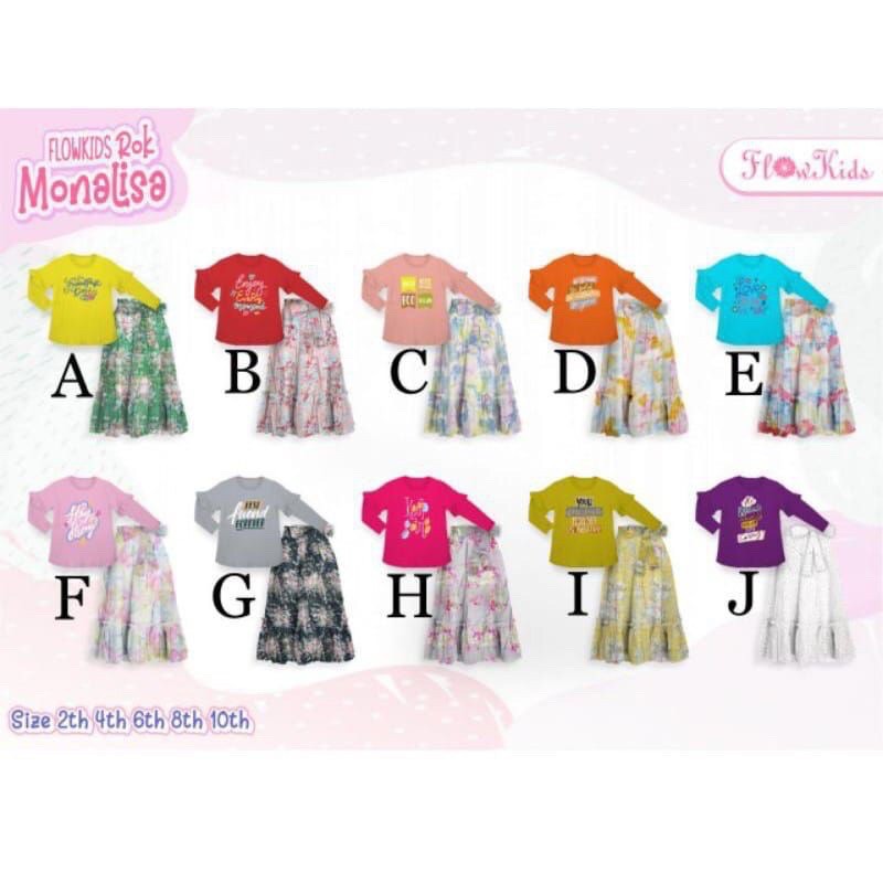 Flowkids Set Rok Monalisa | Setelan Rok Monalisa | Flow Kids 2-10 tahun