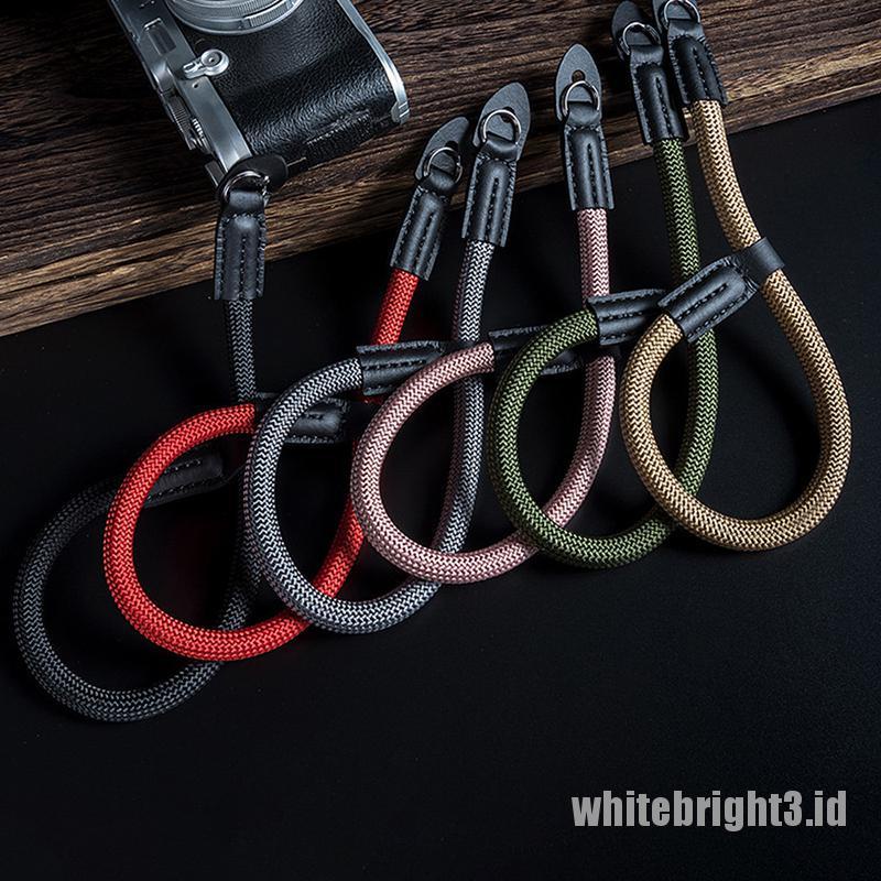 Strap Pergelangan Tangan Handmade Bahan Nilon Warna Putih Untuk Kamera Digital