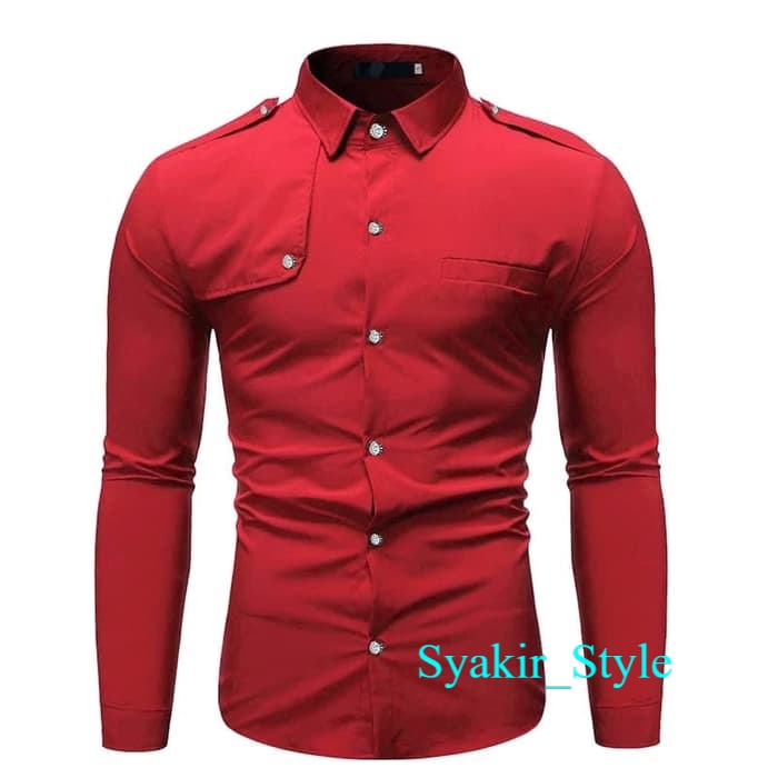 KEMEJA ALFAN MAROON SCKemeja Pria Katun Maroon