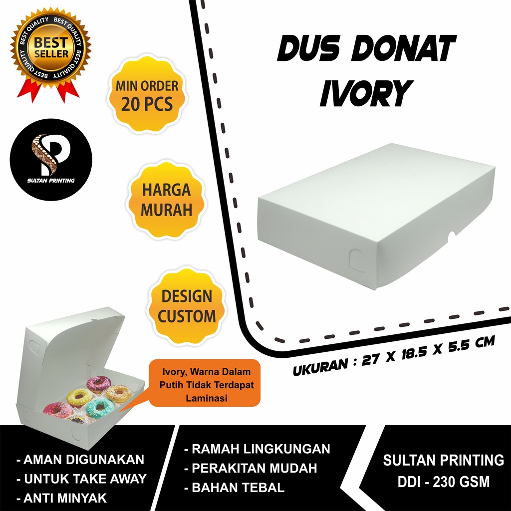 DUS DONAT / KOTAK DONAT / BOX DONAT (IVORY)