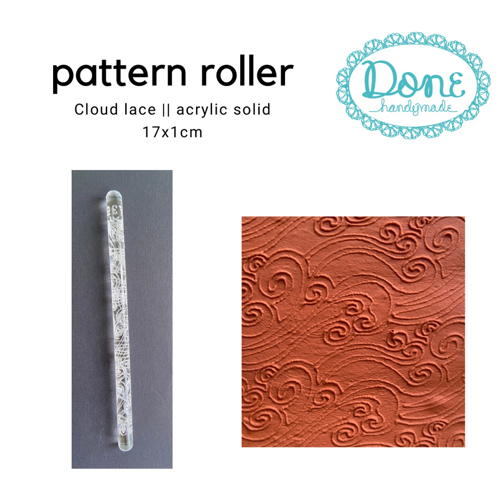 Clay roller motif pattern roller lace alat clay fondant roller 1