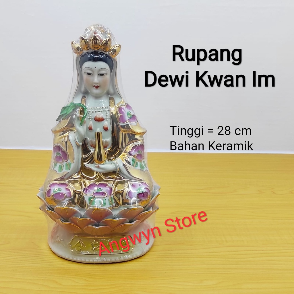 Rupang Patung Dewi Kwan Im Keramik 11 inch