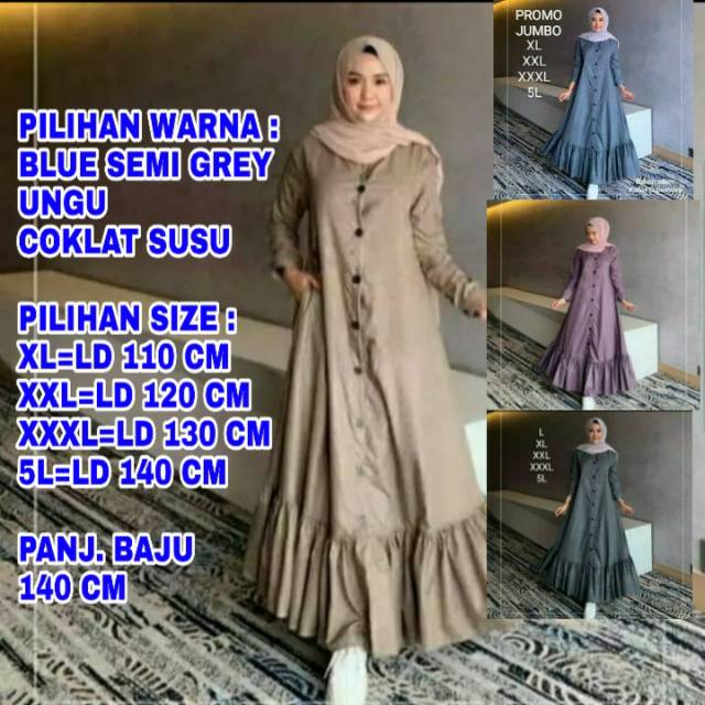 WK GAMIS JUMBO LUPI MAX 5L BAHAN KATUN GAMIS MAXI GAMIS SYARI JUMBO MURAH