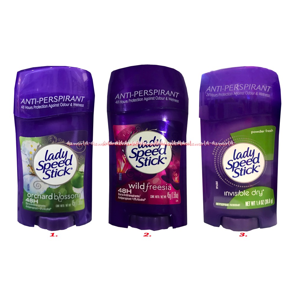 Lady Speed Stick Orchard Blossom Wild Freesia Invisible Dry 45gr Anti Perspirant Deodorant Deodoran LadySpeed Stik