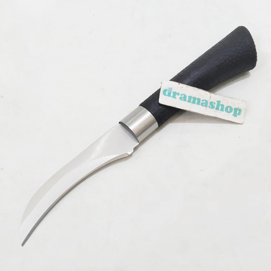 

pisau kupas pengupas belah buah serut bambu okulasi tanaman sadap getah lengkung kecil paring knife u