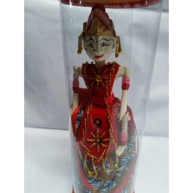 (BISA COD) PAJANGAN MINIATUR WAYANG GOLEK RAMA DALAM TABUNG BAHAN KAYU UK 27x5 cm - DEKORASI RUMAH